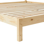 Struttura Letto King Boho in Legno Massello e Rattan