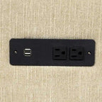 Divano componibile a 8 posti in ciniglia da 325 cm con pouf e porte USB
