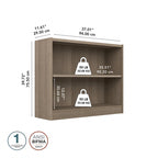 Libreria bassa a 2 ripiani con mensola regolabile