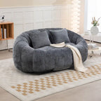 Divano a Pavimento a 2 Posti con Rivestimento in ciniglia e Memory Foam
