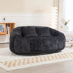 Divano a Pavimento a 2 Posti con Rivestimento in ciniglia e Memory Foam