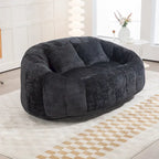 Divano a Pavimento a 2 Posti con Rivestimento in ciniglia e Memory Foam