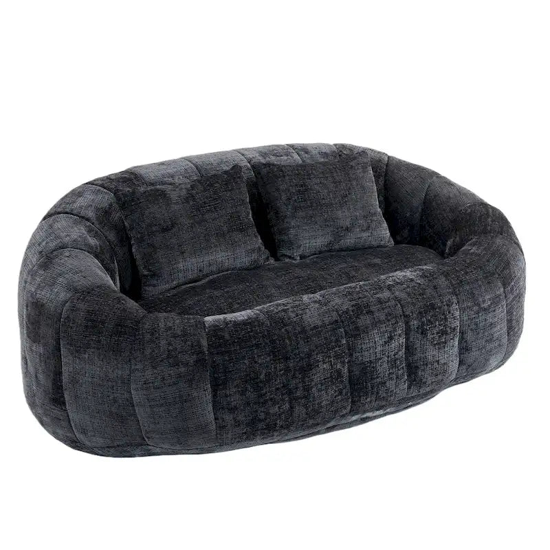Divano a Pavimento a 2 Posti con Rivestimento in ciniglia e Memory Foam