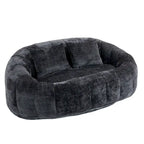 Divano a Pavimento a 2 Posti con Rivestimento in ciniglia e Memory Foam