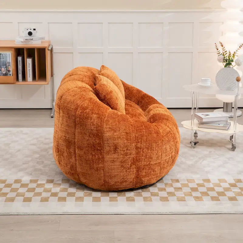 Divano a Pavimento a 2 Posti con Rivestimento in ciniglia e Memory Foam