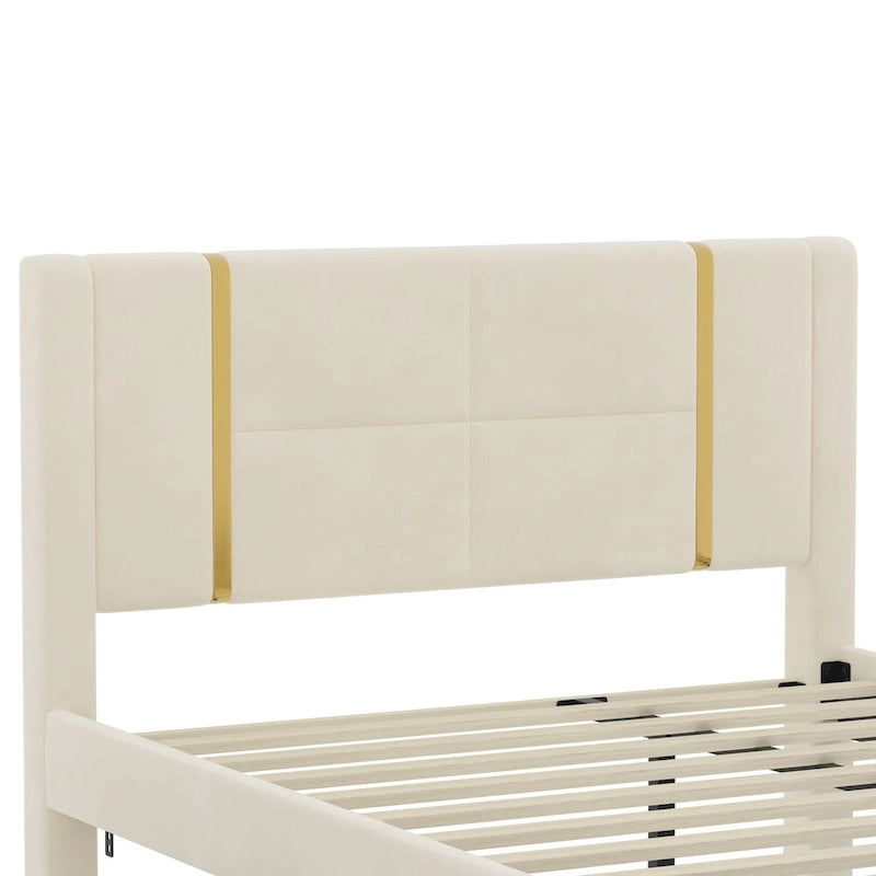 Letto matrimoniale con cassetti contenitore, porta USB e luce notturna