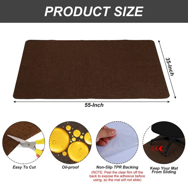 Tappetino per sedia da ufficio per pavimenti in legno, 140 x 90 cm