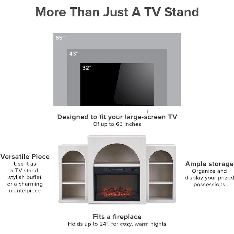 Mobile TV con Camino Elettrico e Vano Contenitore