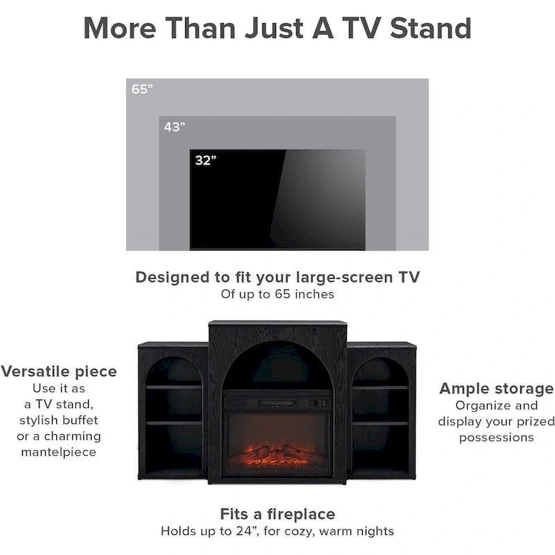 Mobile TV con Camino Elettrico e Vano Contenitore