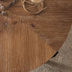 Tavolino Rotondo da Caffè con Piano in Legno di Abete e Gambe a Croce in Metallo