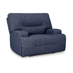Poltrona reclinabile elettrica con seduta ampia - Poliestere blu marino