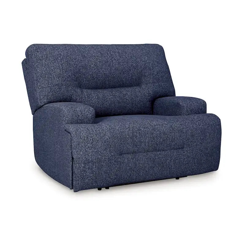 Poltrona reclinabile elettrica con seduta ampia - Poliestere blu marino