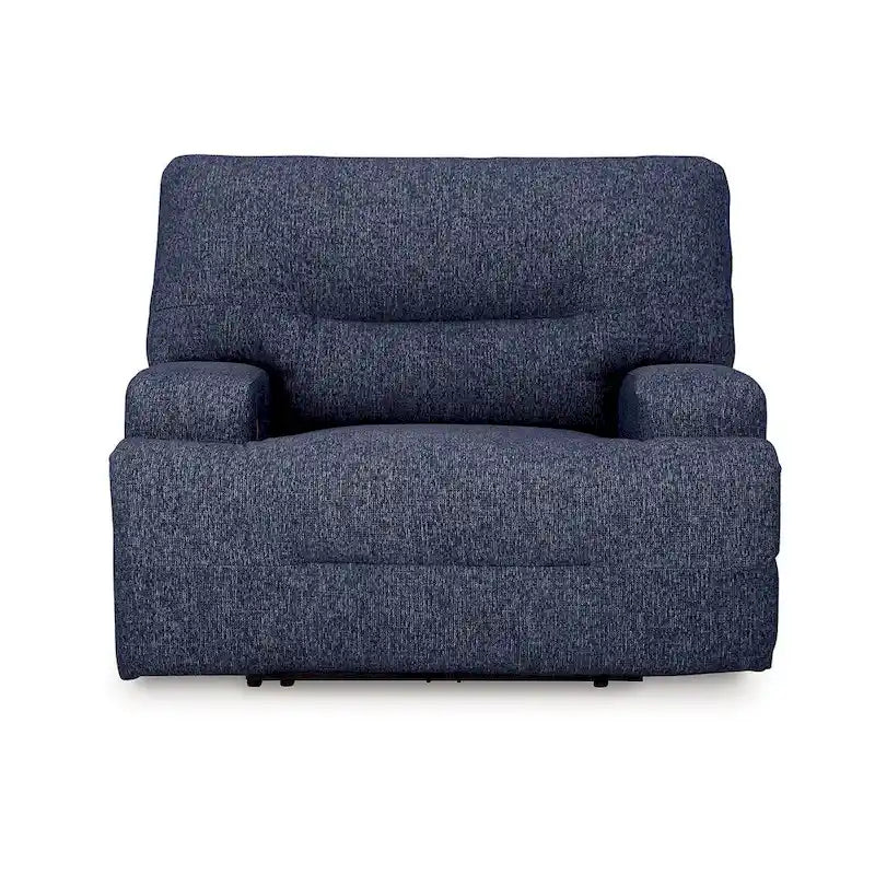 Poltrona reclinabile elettrica con seduta ampia - Poliestere blu marino