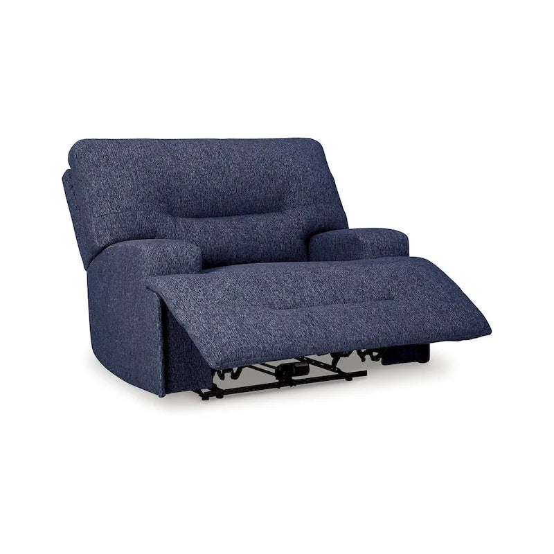 Poltrona reclinabile elettrica con seduta ampia - Poliestere blu marino