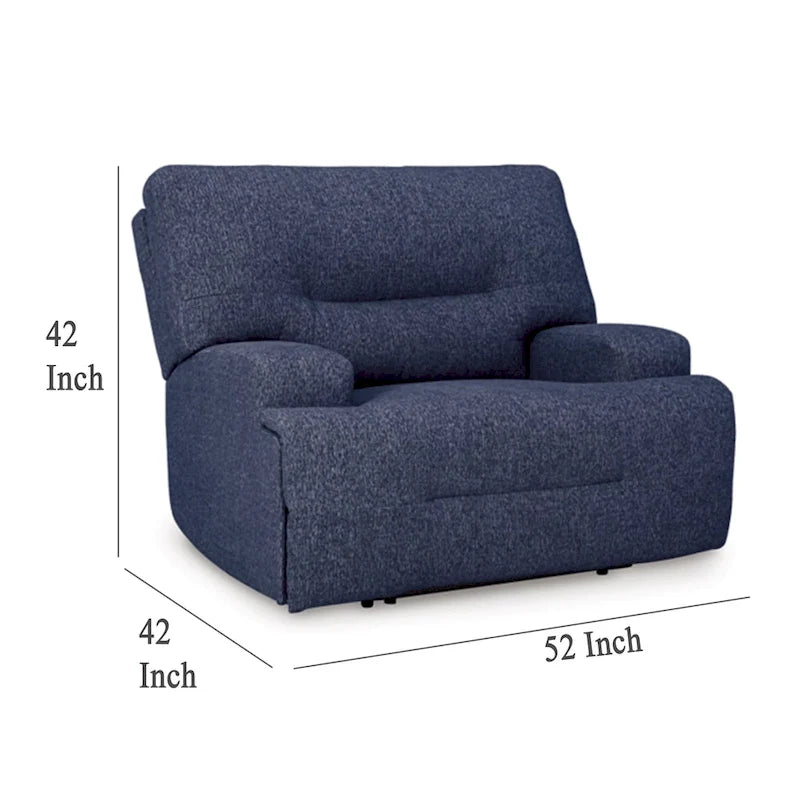 Poltrona reclinabile elettrica con seduta ampia - Poliestere blu marino