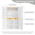 Freestanding Kitchen Pantry with 2 Drawers, Storage Cabinet with 8 Door Shelves, Cabinets with 2 Adjustable Shelves