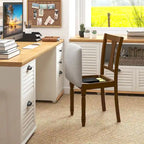 Set di 4 sedie da pranzo imbottite in legno con vano portaoggetti sotto la seduta
