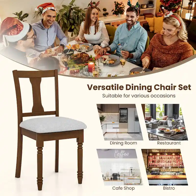 Set di 4 sedie da pranzo imbottite in legno con vano portaoggetti sotto la seduta