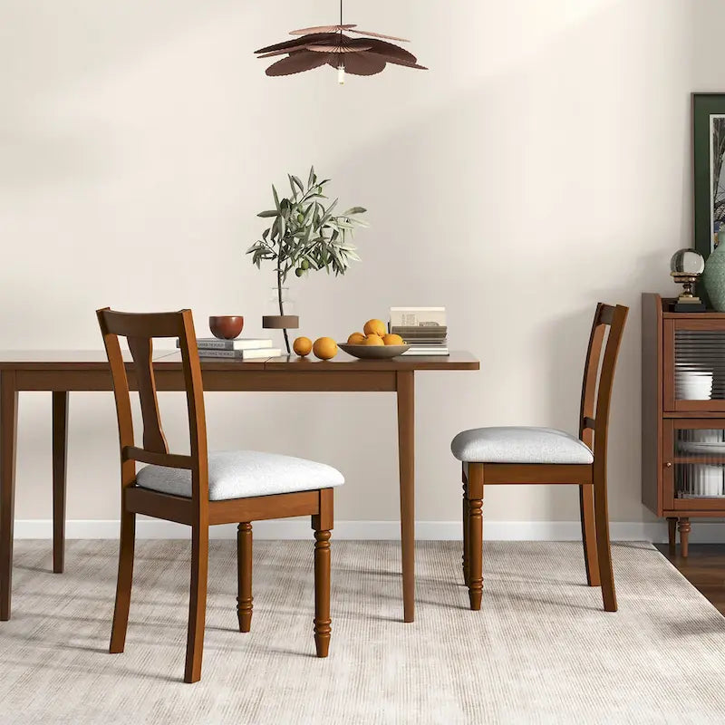 Set di 4 sedie da pranzo imbottite in legno con vano portaoggetti sotto la seduta