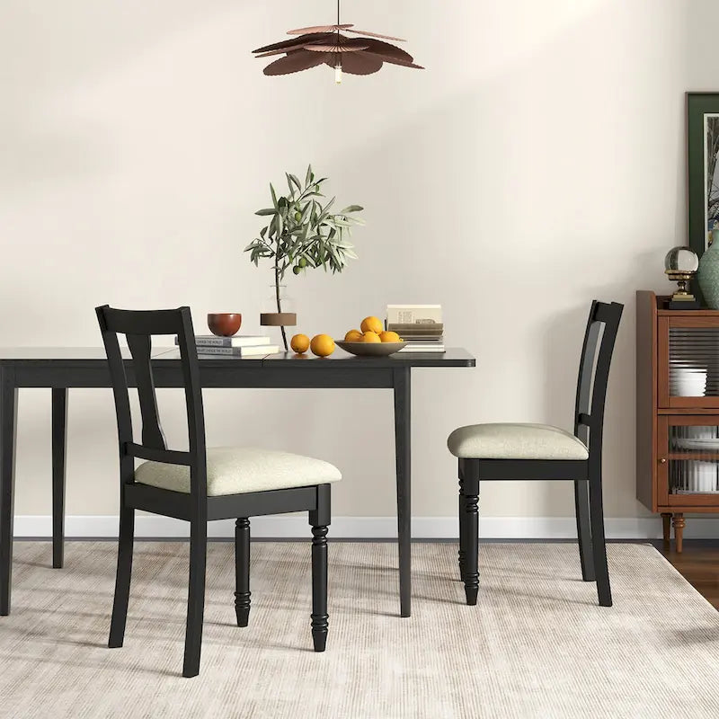 Set di 4 sedie da pranzo imbottite in legno con vano portaoggetti sotto la seduta