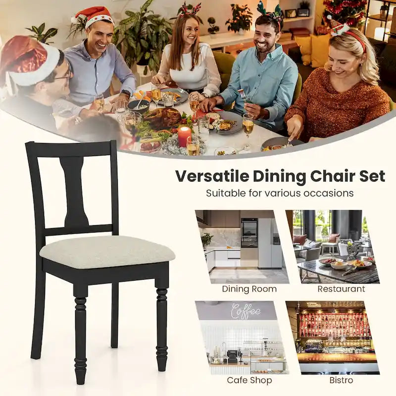 Set di 4 sedie da pranzo imbottite in legno con vano portaoggetti sotto la seduta