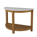 Consolle a semicerchio con ripiano effetto marmo e base in legno