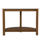 Consolle a semicerchio con ripiano effetto marmo e base in legno
