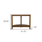 Consolle a semicerchio con ripiano effetto marmo e base in legno