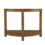 Consolle a semicerchio con ripiano effetto marmo e base in legno