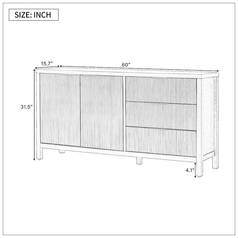 Credenza con motivo a onde e contenitore