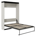 Letto a scomparsa full-size con mensole e scrivania integrata