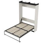 Letto a scomparsa full-size con mensole e scrivania integrata