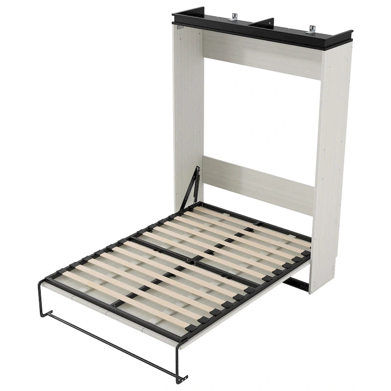 Letto a scomparsa full-size con mensole e scrivania integrata