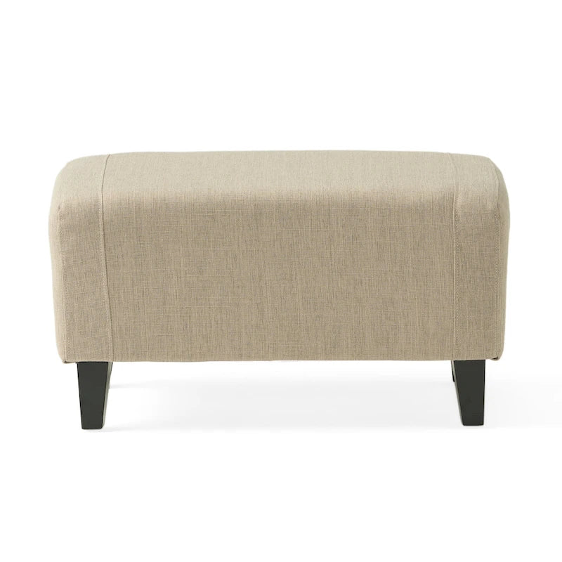 Poltrona Club in Tessuto Trapuntato Beige Chiaro con Pouf