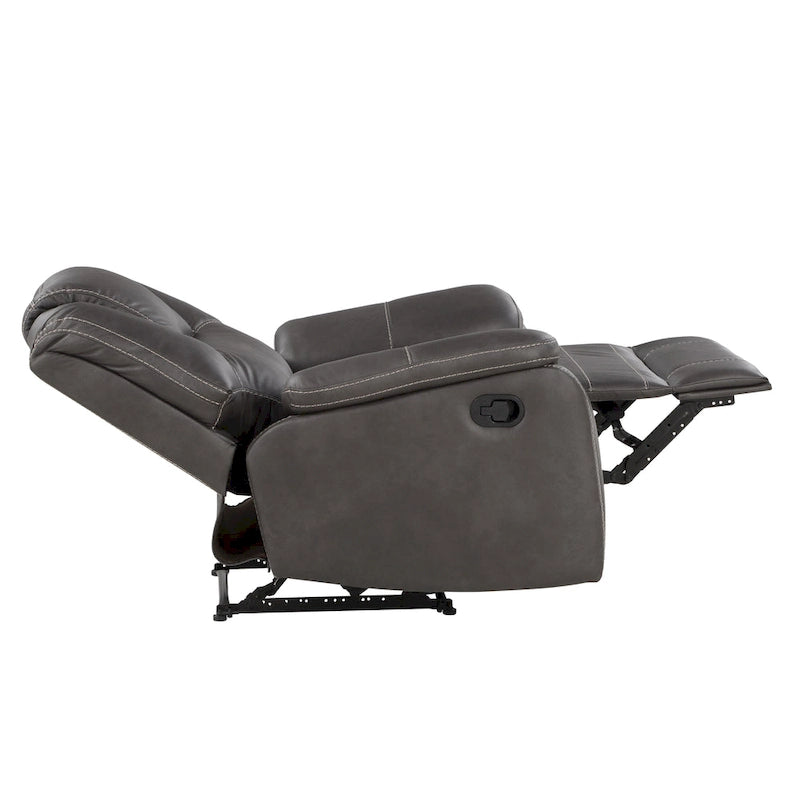 Poltrona reclinabile manuale in similpelle