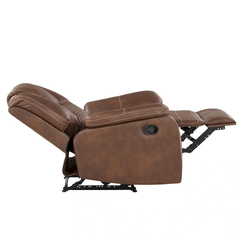 Poltrona reclinabile manuale in similpelle