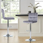 Faux Leather or Velvet Upholstered Adjustable Barstools Counter Bar Pub Height Stools set of 2