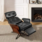 Poltrona reclinabile moderna in similpelle stile Mid-Century