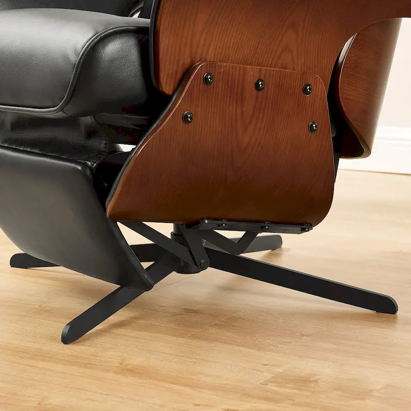 Poltrona reclinabile moderna in similpelle stile Mid-Century