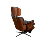 Poltrona reclinabile moderna in similpelle stile Mid-Century