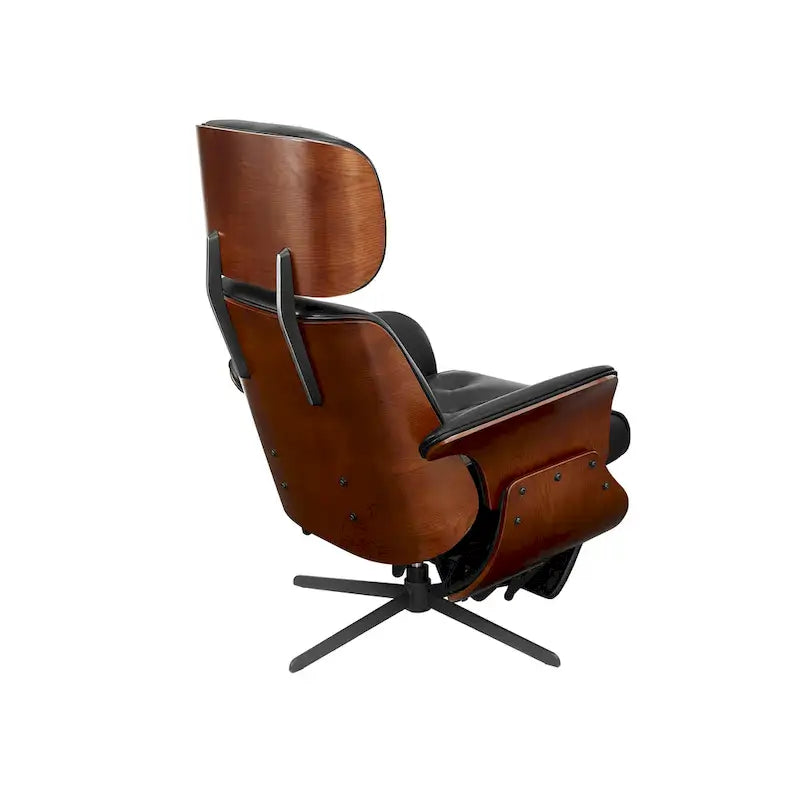 Poltrona reclinabile moderna in similpelle stile Mid-Century