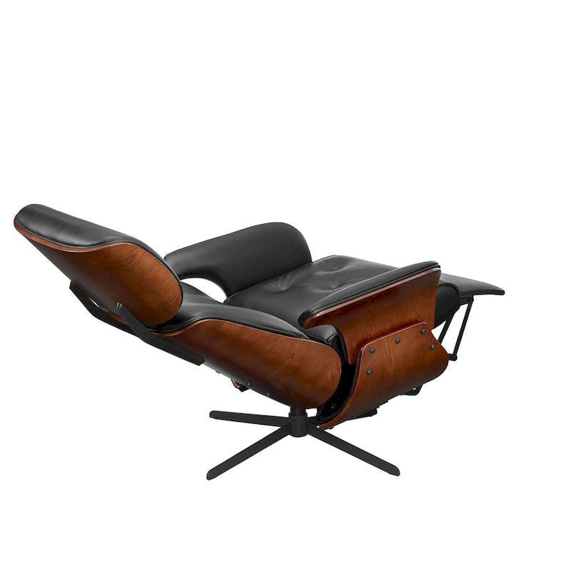 Poltrona reclinabile moderna in similpelle stile Mid-Century