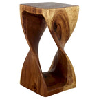 Sgabello Twist in Legno Massello 12 x 12 x 23 in – Finitura Olio Noce