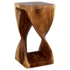 Sgabello Twist in Legno Massello 12 x 12 x 23 in – Finitura Olio Noce
