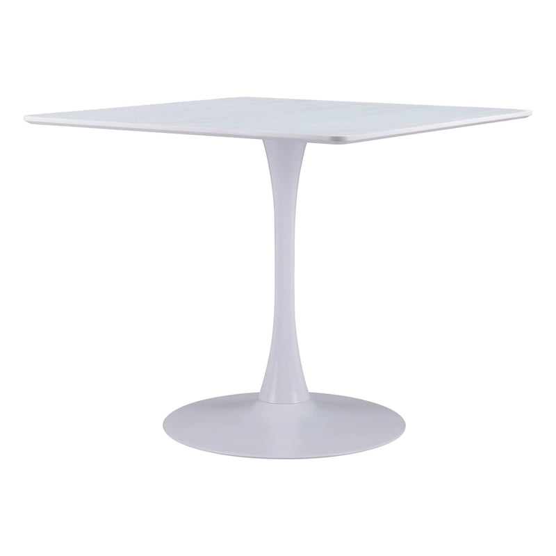 Tavolo da pranzo bianco con gambe in metallo