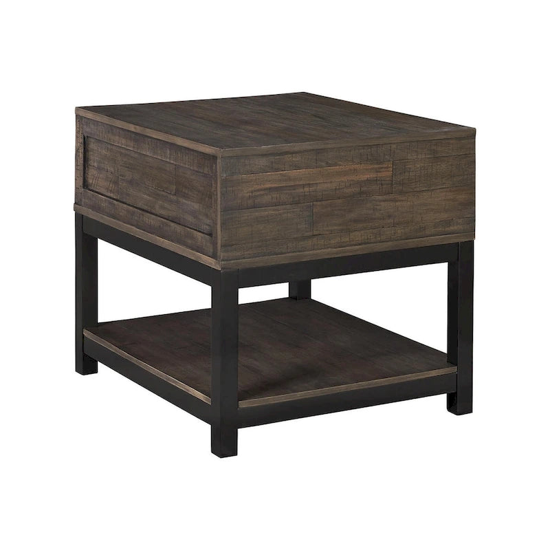 Tavolino da salotto rettangolare marrone casual con cassetto