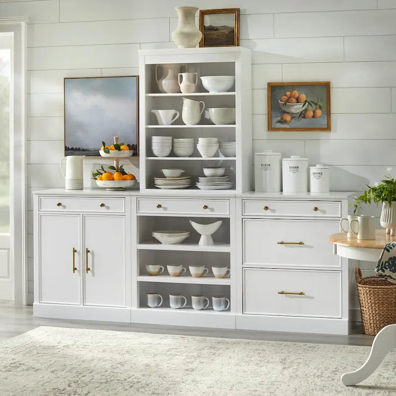 Credenza modulare con ripiani regolabili