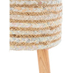 Sgabello Rotondo in Juta e Legno - Stile Bohemien