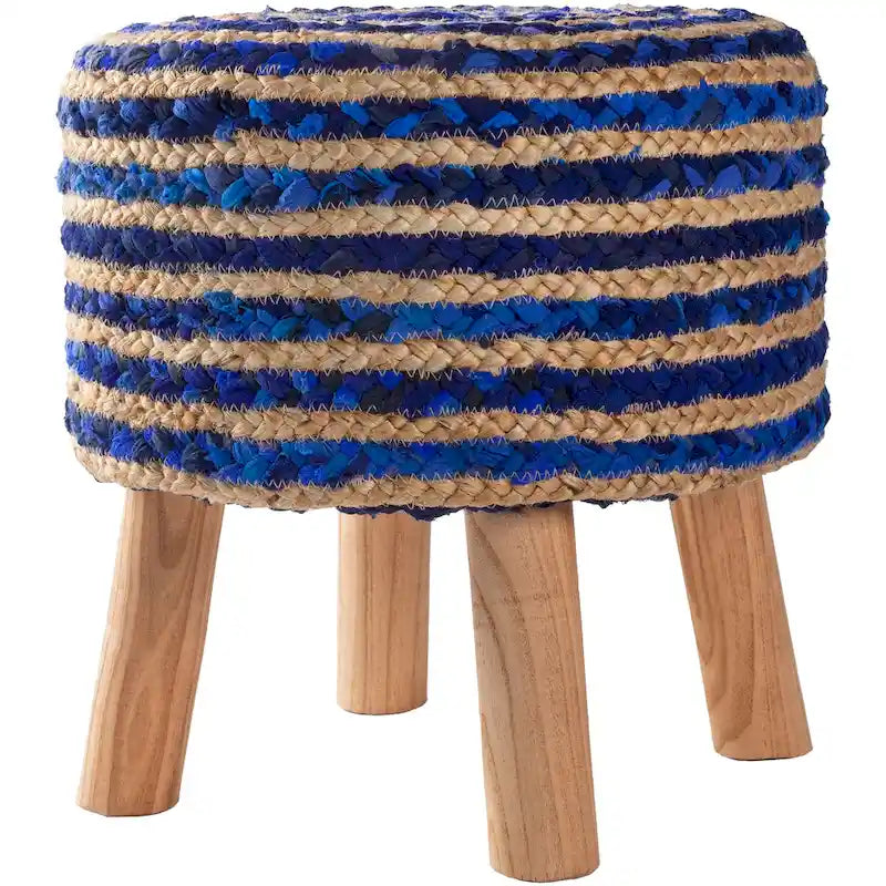 Sgabello Rotondo in Juta e Legno - Stile Bohemien