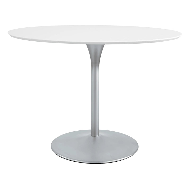 Tavolo da pranzo rotondo da 42 pollici con base in metallo